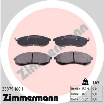 Jeu de 4 plaquettes de frein avant ZIMMERMANN 23879.160.1