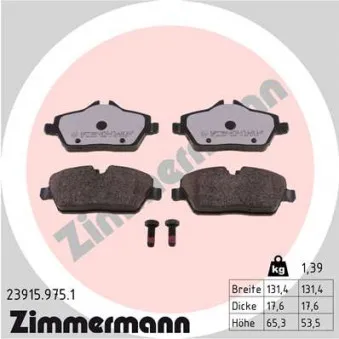 Jeu de 4 plaquettes de frein avant ZIMMERMANN 23915.975.1