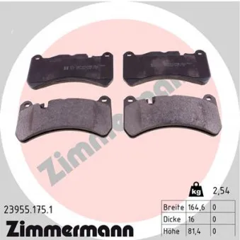 Jeu de 4 plaquettes de frein avant ZIMMERMANN 23955.175.1