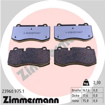 Jeu de 4 plaquettes de frein avant ZIMMERMANN 23960.975.1