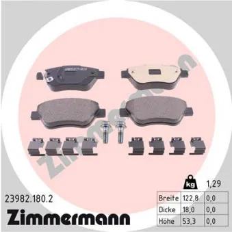 Jeu de 4 plaquettes de frein avant ZIMMERMANN 23982.180.2