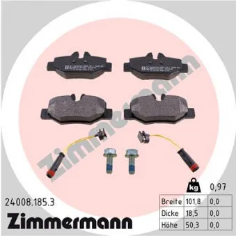 Jeu de 4 plaquettes de frein arrière ZIMMERMANN 24008.185.3