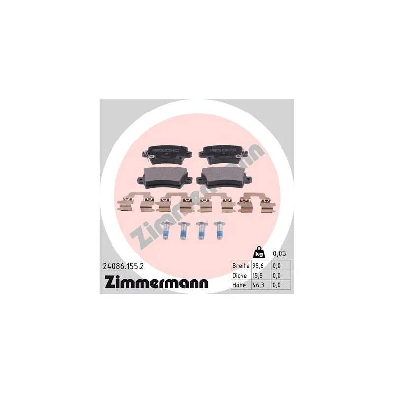Jeu de 4 plaquettes de frein arrière ZIMMERMANN 24086.155.2
