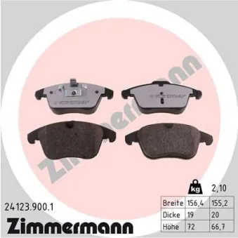 Jeu de 4 plaquettes de frein avant ZIMMERMANN 24123.900.1