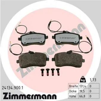 Jeu de 4 plaquettes de frein avant ZIMMERMANN 24134.900.1