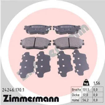 Jeu de 4 plaquettes de frein avant ZIMMERMANN 24246.170.1