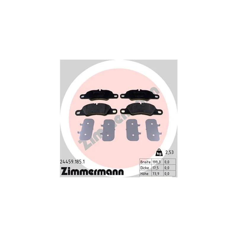 Jeu de 4 plaquettes de frein avant ZIMMERMANN 24459.185.1