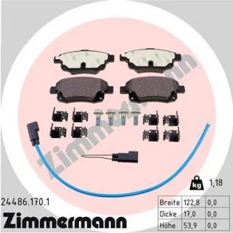 Jeu de 4 plaquettes de frein arrière ZIMMERMANN 24486.170.1