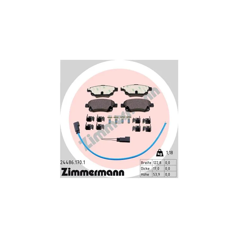 Jeu de 4 plaquettes de frein arrière ZIMMERMANN 24486.170.1