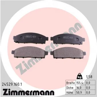 Jeu de 4 plaquettes de frein avant ZIMMERMANN 24529.160.1