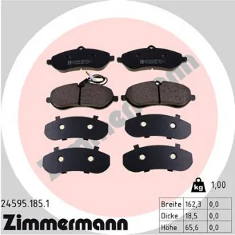 Jeu de 4 plaquettes de frein avant ZIMMERMANN 24595.185.1