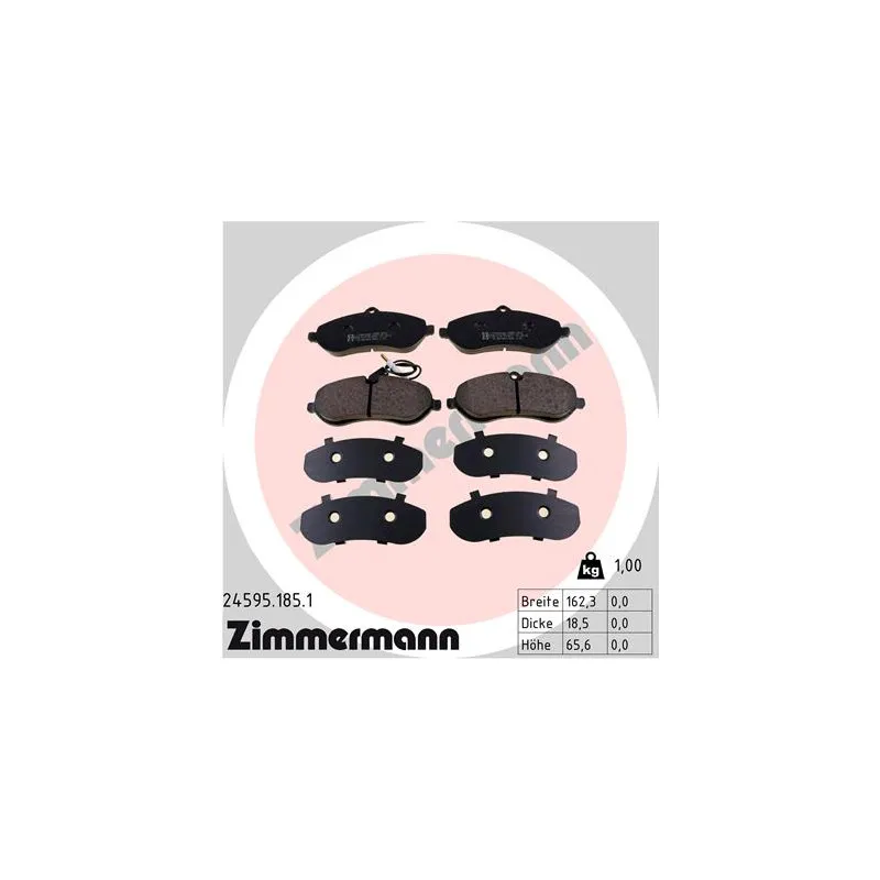 Jeu de 4 plaquettes de frein avant ZIMMERMANN 24595.185.1