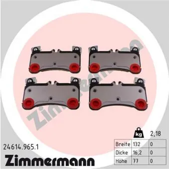 Jeu de 4 plaquettes de frein arrière ZIMMERMANN 24614.965.1
