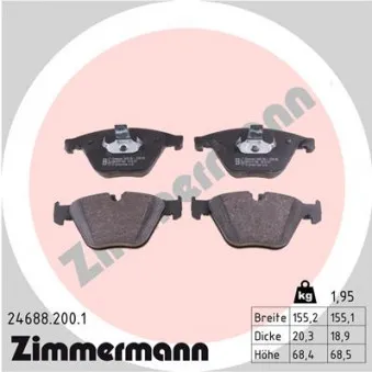 Jeu de 4 plaquettes de frein avant ZIMMERMANN 24688.200.1