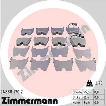 Jeu de 4 plaquettes de frein avant ZIMMERMANN 24888.170.2