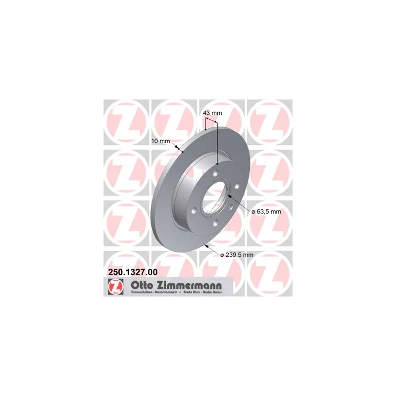 Jeu de 2 disques de frein avant ZIMMERMANN 250.1327.00