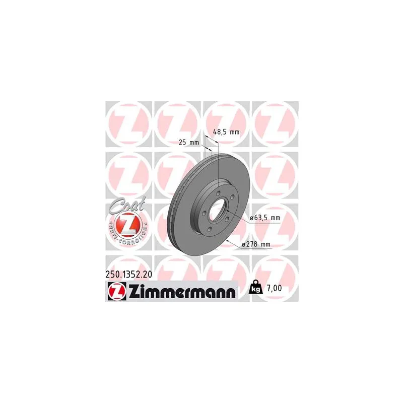Jeu de 2 disques de frein avant ZIMMERMANN 250.1352.20