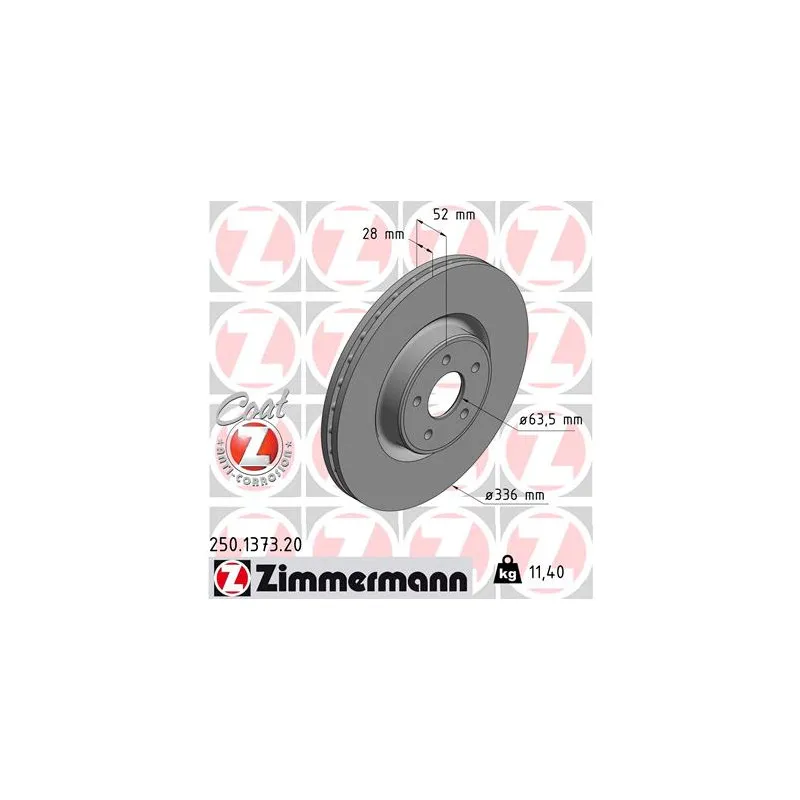 Jeu de 2 disques de frein avant ZIMMERMANN 250.1373.20