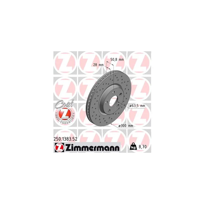 Jeu de 2 disques de frein avant ZIMMERMANN 250.1383.52