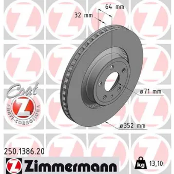 Jeu de 2 disques de frein avant ZIMMERMANN