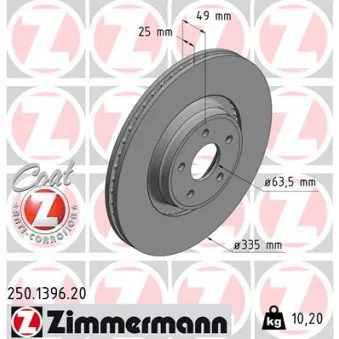 Jeu de 2 disques de frein avant ZIMMERMANN