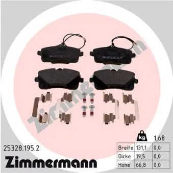 Jeu de 4 plaquettes de frein avant ZIMMERMANN 25328.195.2