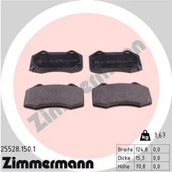 Jeu de 4 plaquettes de frein avant ZIMMERMANN 25528.150.1