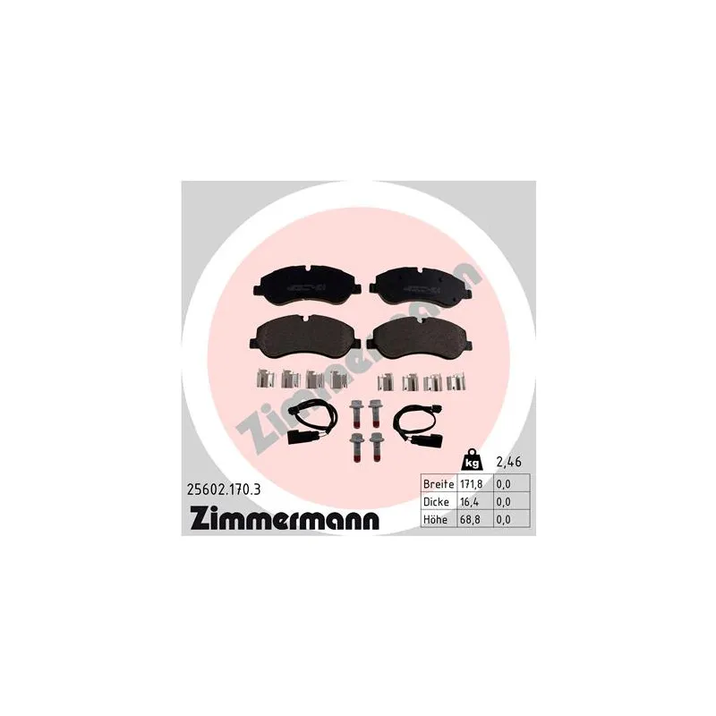 Jeu de 4 plaquettes de frein avant ZIMMERMANN 25602.170.3