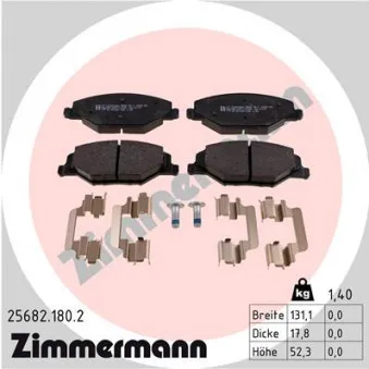 Jeu de 4 plaquettes de frein avant ZIMMERMANN 25682.180.2