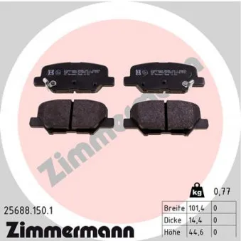 Jeu de 4 plaquettes de frein arrière ZIMMERMANN 25688.150.1