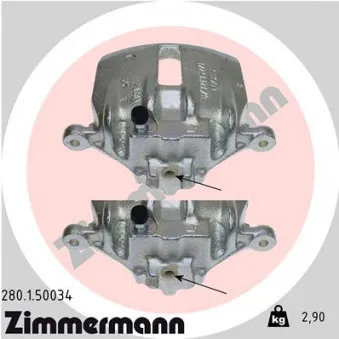 Étrier de frein avant gauche ZIMMERMANN 280.1.50034