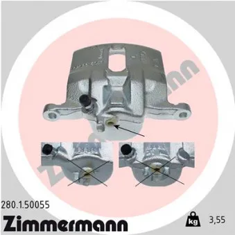 Étrier de frein avant gauche ZIMMERMANN 280.1.50055