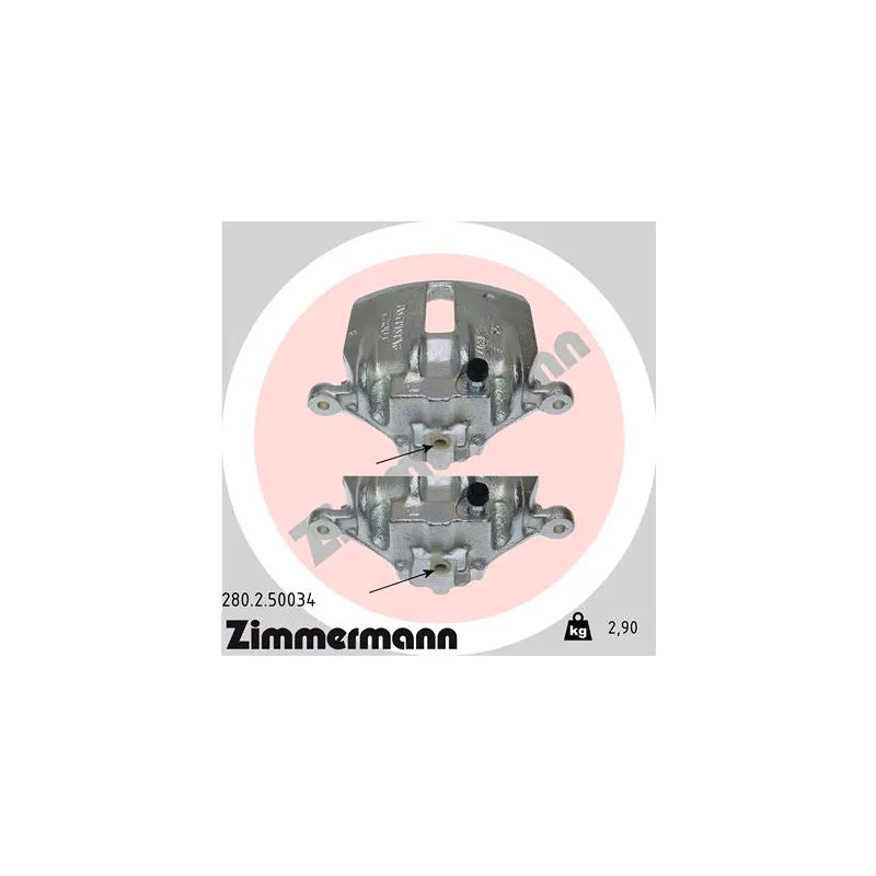 Étrier de frein avant droit ZIMMERMANN 280.2.50034
