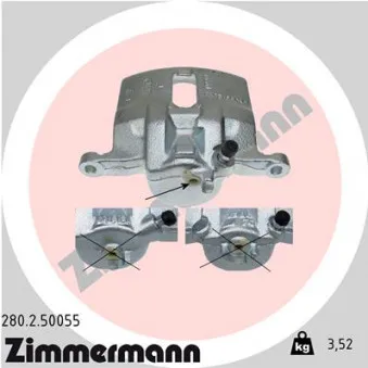 Étrier de frein avant droit ZIMMERMANN 280.2.50055