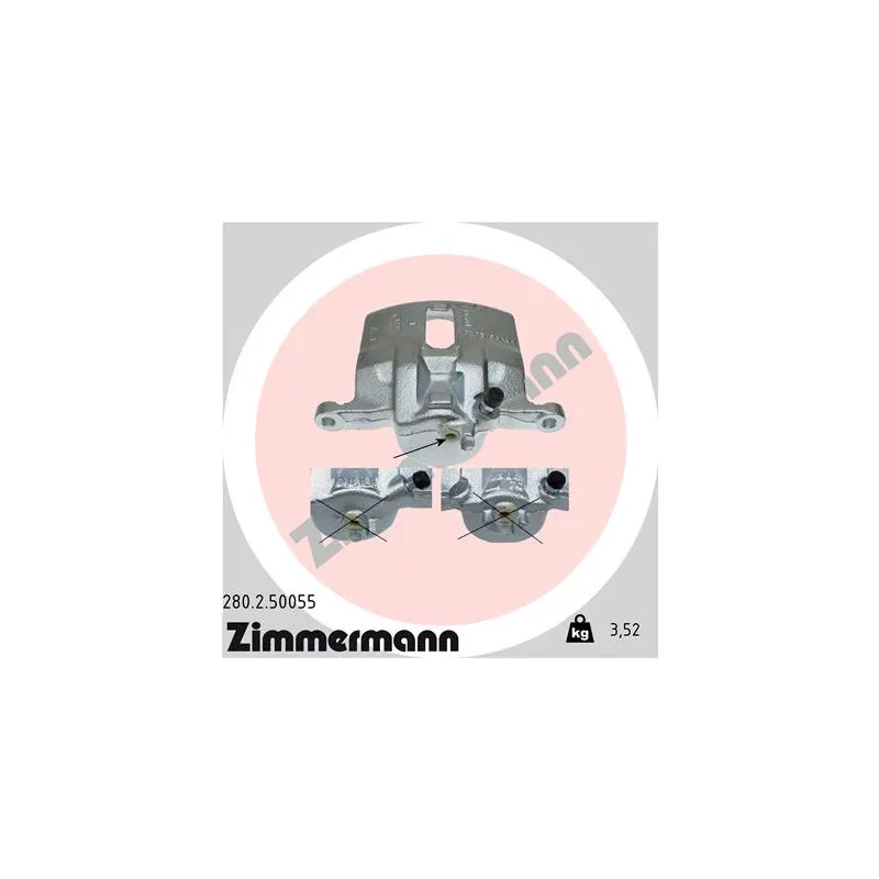 Étrier de frein avant droit ZIMMERMANN 280.2.50055