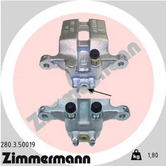 Étrier de frein arrière gauche ZIMMERMANN 280.3.50019