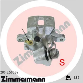 Étrier de frein arrière gauche ZIMMERMANN 280.3.50064
