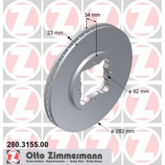Jeu de 2 disques de frein avant ZIMMERMANN
