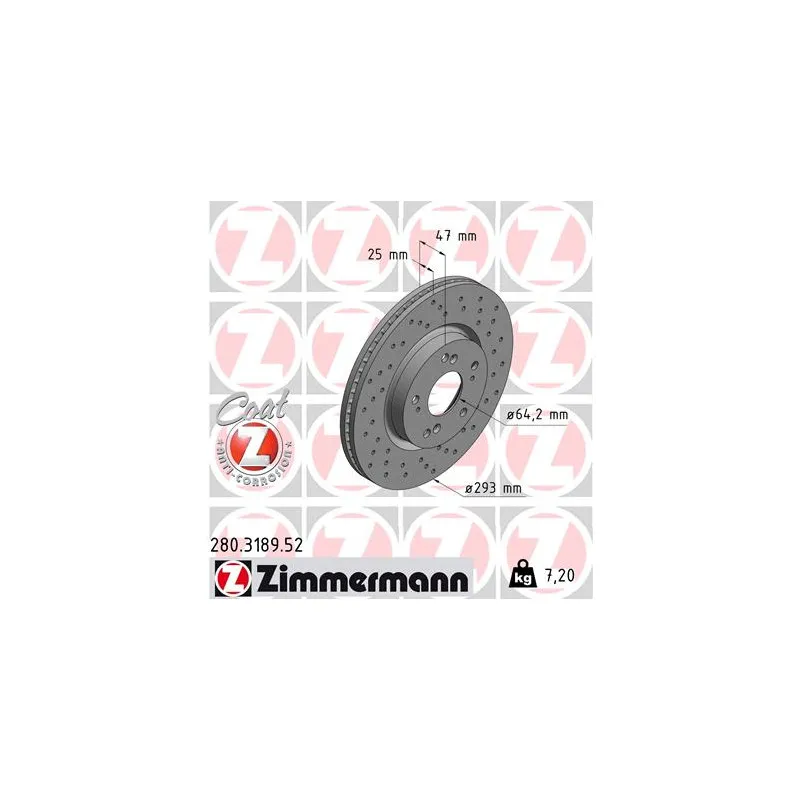 Jeu de 2 disques de frein avant ZIMMERMANN 280.3189.52
