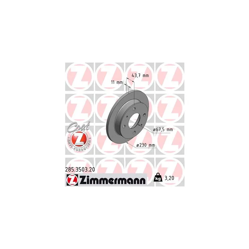 Jeu de 2 disques de frein avant ZIMMERMANN 285.3503.20