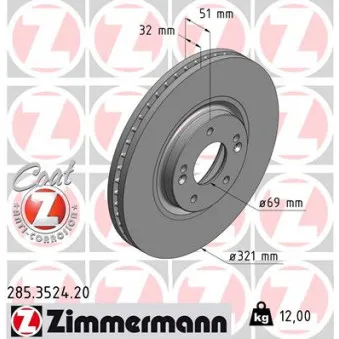 Jeu de 2 disques de frein avant ZIMMERMANN