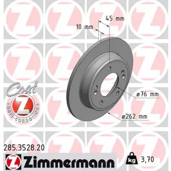 Jeu de 2 disques de frein arrière ZIMMERMANN 285.3528.20