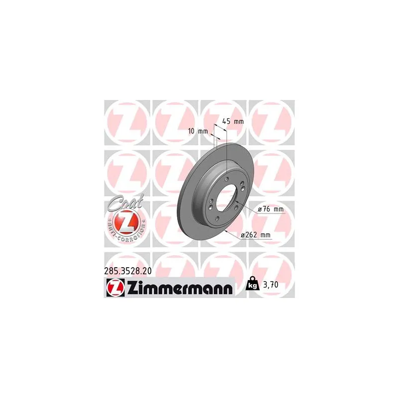 Jeu de 2 disques de frein arrière ZIMMERMANN 285.3528.20