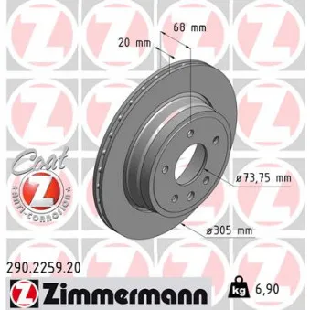 Jeu de 2 disques de frein arrière ZIMMERMANN