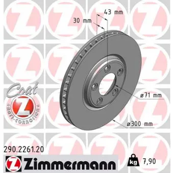 Jeu de 2 disques de frein avant ZIMMERMANN