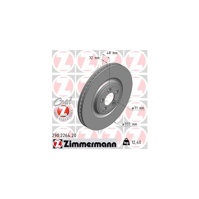 Jeu de 2 disques de frein avant ZIMMERMANN 290.2264.20