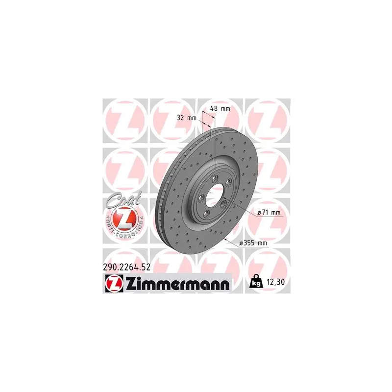 Jeu de 2 disques de frein avant ZIMMERMANN 290.2264.52