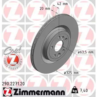 Jeu de 2 disques de frein arrière ZIMMERMANN
