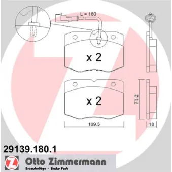 Jeu de 4 plaquettes de frein avant ZIMMERMANN 29139.180.1