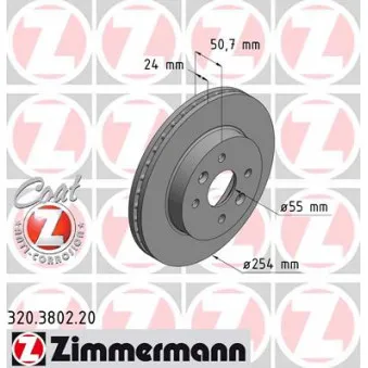 Jeu de 2 disques de frein avant ZIMMERMANN 320.3802.20